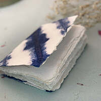 Indigo mini Deckle edge notebooks/ Tie & Die print