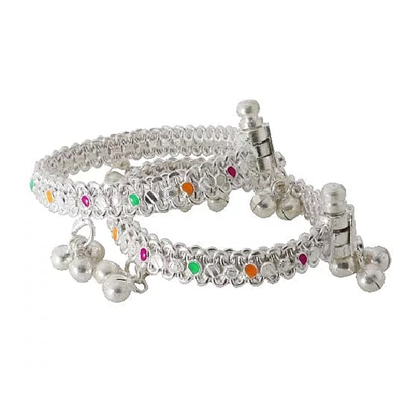 Sterling Silver Baby Anklets – Traditional Silver Payal for Newborns & Babies