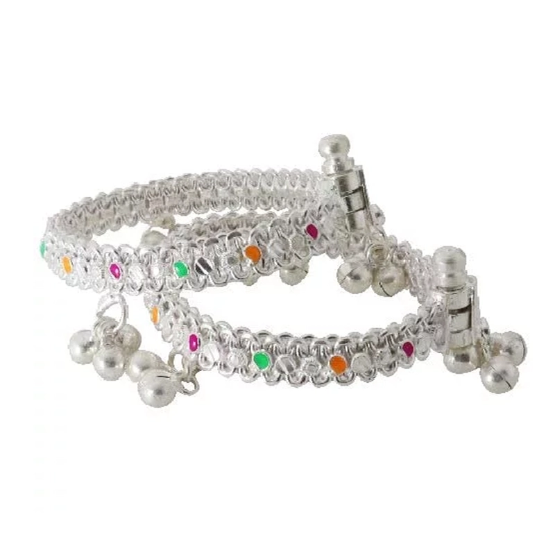 Sterling Silver Baby Anklets – Traditional Silver Payal for Newborns & Babies