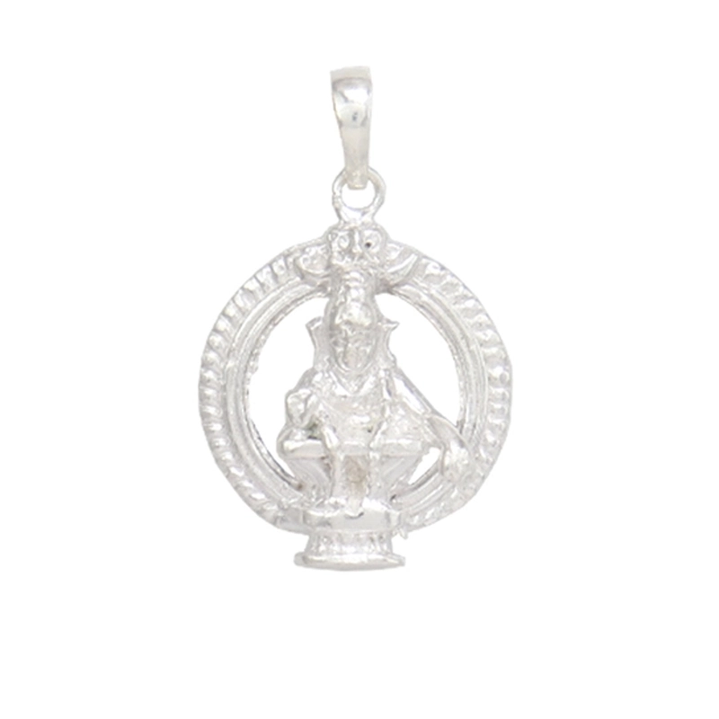 925 Sterling Silver Ayyappan Pendant – Traditional God Dollar Jewellery