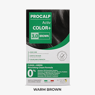 Actium Plus PROCALP Activ Color+ 3.0 Brown | Permanent Hair Color