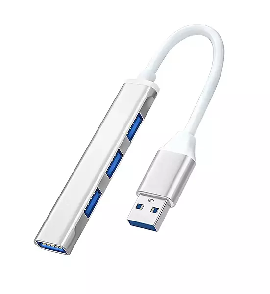 Usb Hub 3.0 Slim 4 Port (Metal Body) | High Speed USB Hub with Aluminium Shell, Compatible for PC, MacBook, Mac Pro, Mac Mini