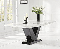 Furnlluxra Modern 6-Seater High Gloss Marble Dining Table Set with Velvet Cushioned Chairs