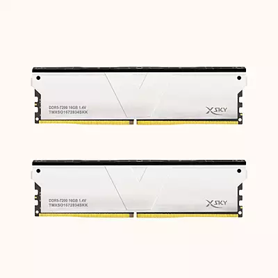 V-COLOR DDR5 XSKY Gaming Memory Manta INTEL 32GB Kit (16GBx2) CL34/1.35V - 7200Mhz (Silver), TMXSO1672834SKK