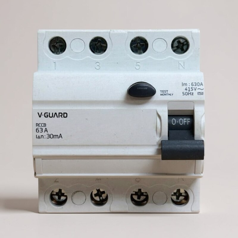 V-Guard 63A/30mA 3-Phase 4-Pole RCCB (Refurbished)