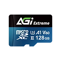 AGI Extreme memory card TF238 MicroSD V60-128GB