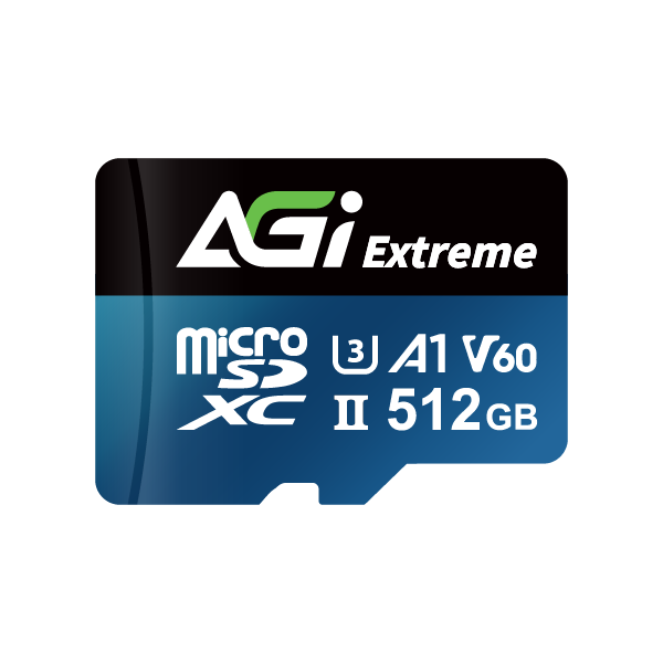 AGI Extreme memory card TF238 MicroSD V60-512GB