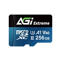 AGI Extreme memory card TF238 MicroSD V60-256GB