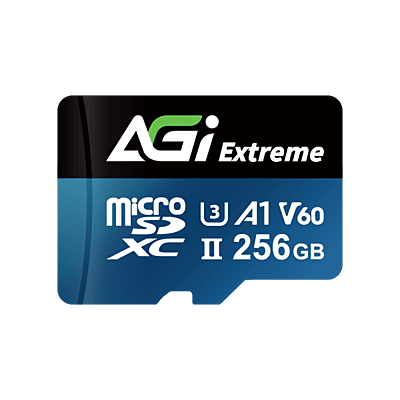 AGI Extreme memory card TF238 MicroSD V60-256GB