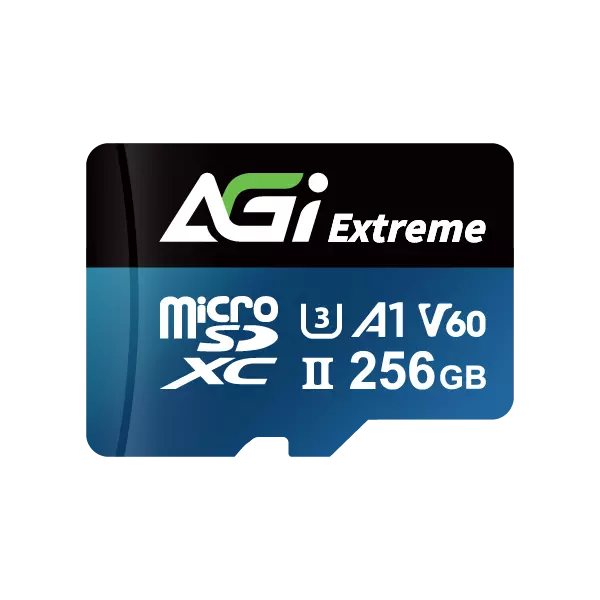 AGI Extreme memory card TF238 MicroSD V60-256GB