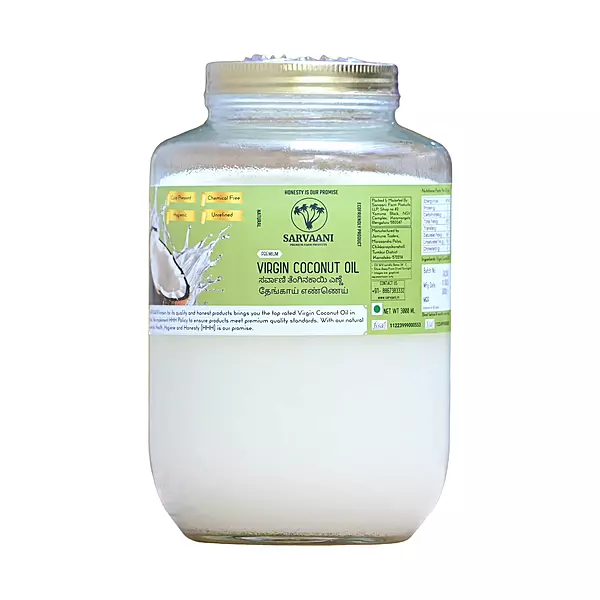 Premium Virgin Coconut Oil - GLASS - 3L