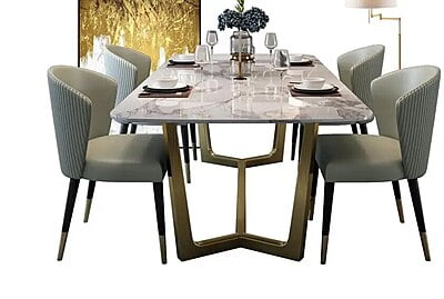 Vintage Four Seater Marble Dining Table Set Vintage Four Seater Marble Dining Table Set