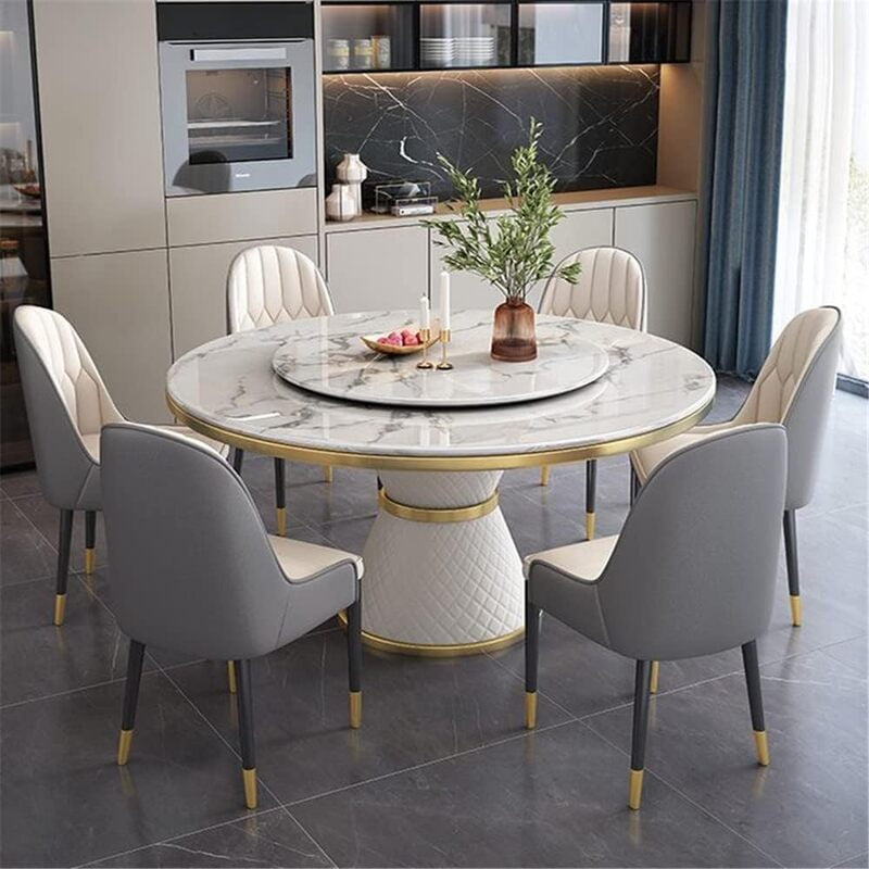 Modern Six Seater Round Dining Table Set Modern Six Seater Round Dining Table Set
