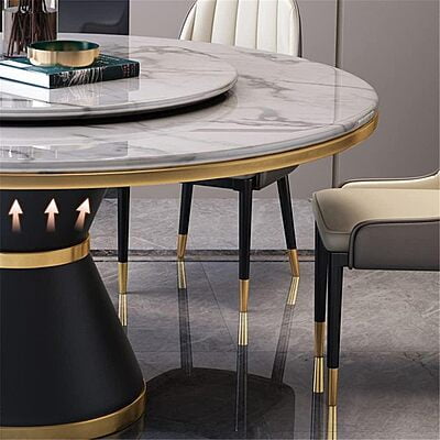 Modern Six Seater Round Dining Table Set Modern Six Seater Round Dining Table Set