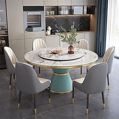 Modern Six Seater Round Dining Table Set Modern Six Seater Round Dining Table Set