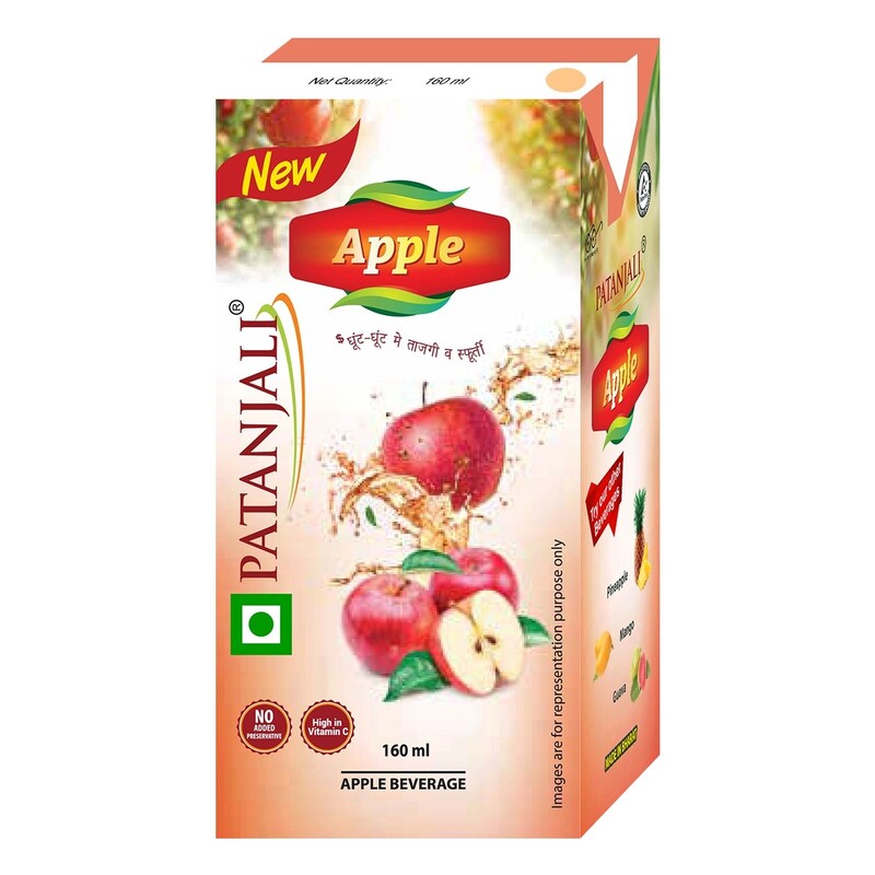 Patanjali Apple Beverage (Tetra pack)-160 ml