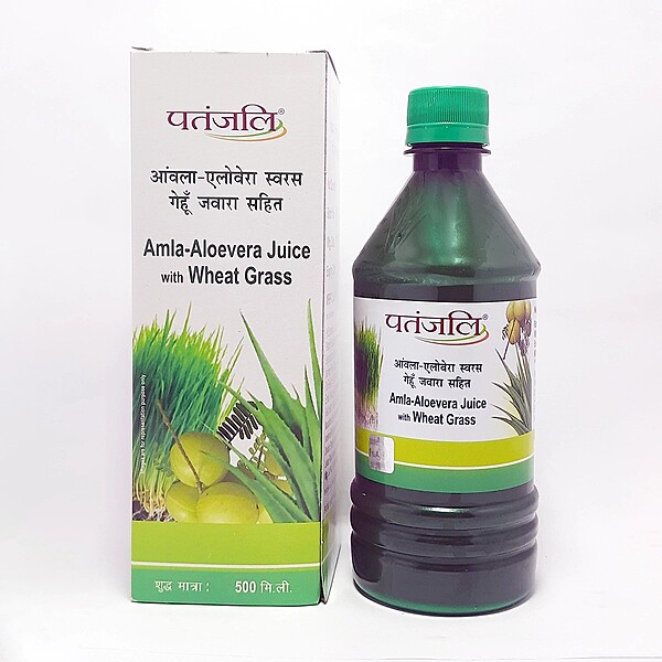 Patanjali Amla-Aloevera with Wheatgrass Juice-500 ml