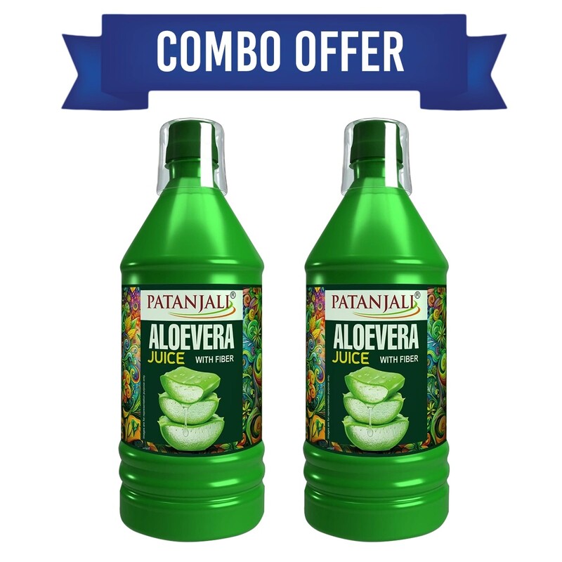 Combo Aloevera Juice Fibre 1L (Pack Of 2)-2 ltr