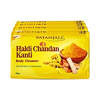 Patanjali Haldi Chandan Kanti Body Cleanser-(4x1) 75 G-300 g