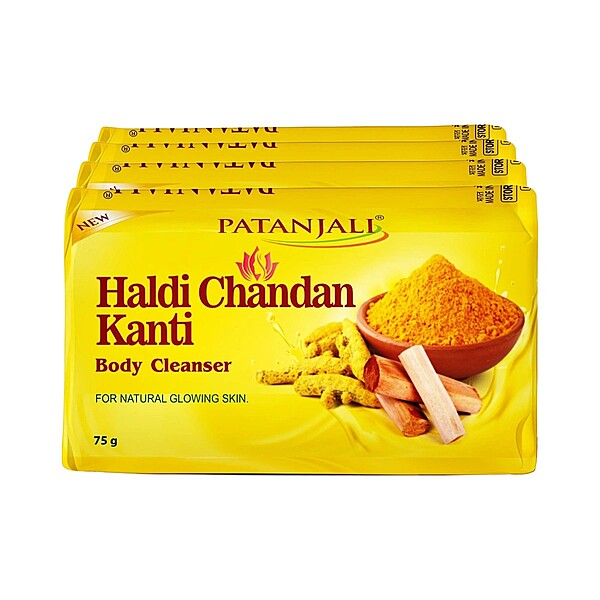 Patanjali Haldi Chandan Kanti Body Cleanser-(4x1) 75 G-300 g
