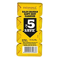 Patanjali Haldi Chandan Kanti Body Cleanser-(4x1) 75 G-300 g