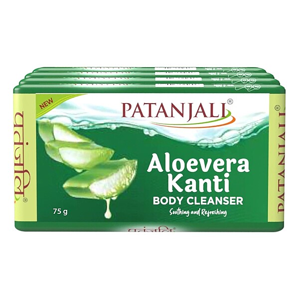 Patanjali Aloevera Kanti Body Cleanser-(4x1) 75 G-300 g