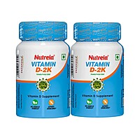 Patanjali Nutrela Vitamin D2K Natural - 60 Chewable Tablets for Men & Women - Vanilla Flavor (pack of 2)-16 g
