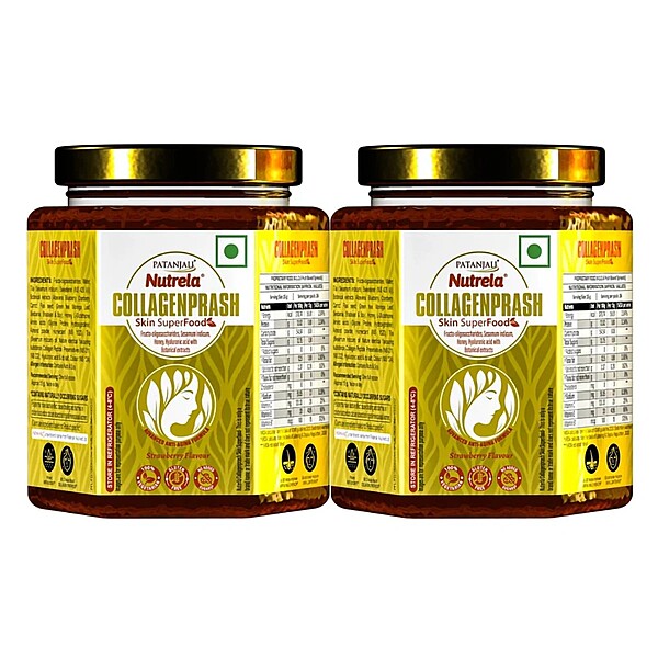 Patanjali CollagenPrash - Advanced Anti Ageing Formula for Men and Women - 400g (pack of 2)-800 g