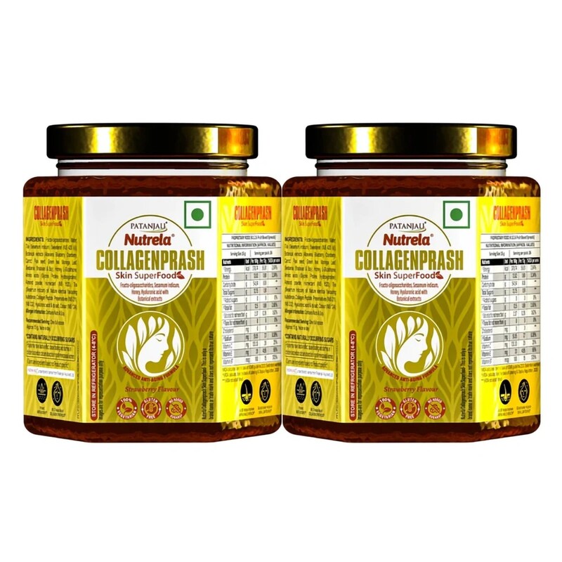 Patanjali CollagenPrash - Advanced Anti Ageing Formula for Men and Women - 400g (pack of 2)-800 g