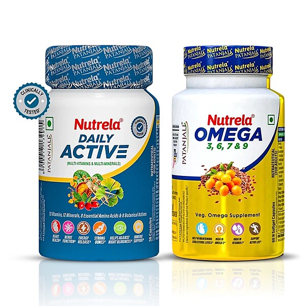Combo Pat. Nutrela Daily Active + Omega 3 Softgel Capsule (30N+60N)-67.5 g