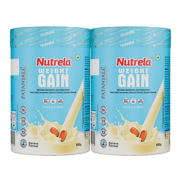 Patanjali Nutrela Weight Gain - Banana Flavor - 500g (pack of 2)-1000 g