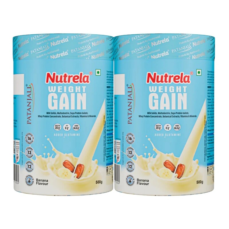 Patanjali Nutrela Weight Gain - Banana Flavor - 500g (pack of 2)-1000 g