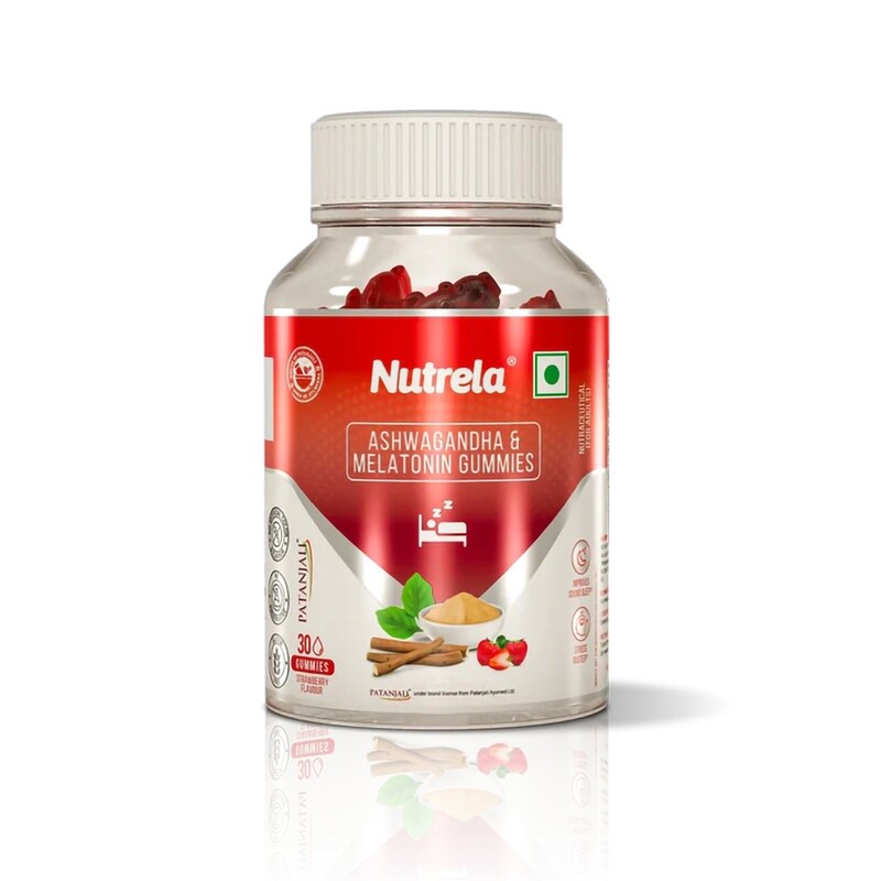 Patanjali Nutrela Ashwagandha & Melatonin Gummies (30 Gummies)-90 g