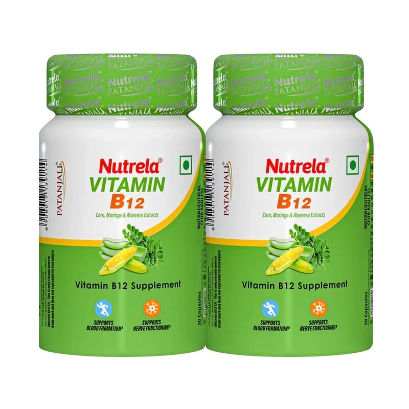Patanjali Nutrela Vitamin B12 - 30 Veg Capsules (pack of 2)-21 g