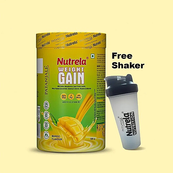 Patanjali Nutrela Weight Gain (Mango Flavour) + Free Shaker-500 g