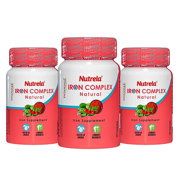 Patanjali Nutrela Iron Complex Natural Capsule (pack of 3)-31.5 g