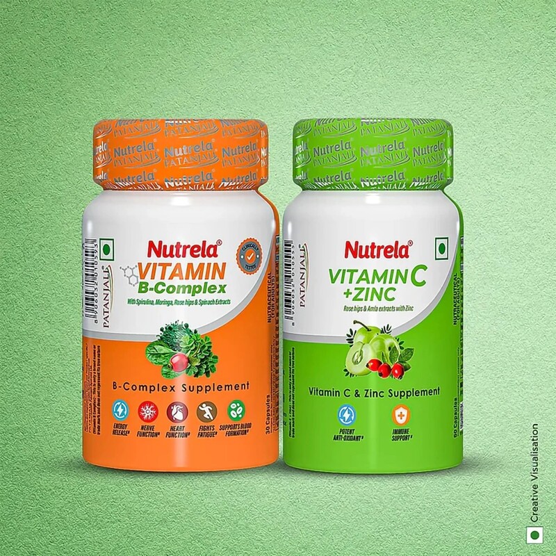 Combo Pat. Nutrela Vitamin C & Zinc + B-Complex (60N+30N)-60 g