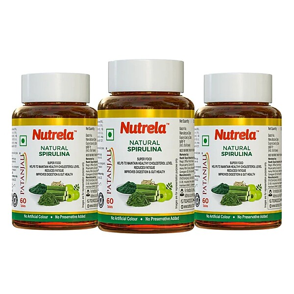 Patanjali Nutrela Natural Spirulina Tablets (pack of 3)-96 g