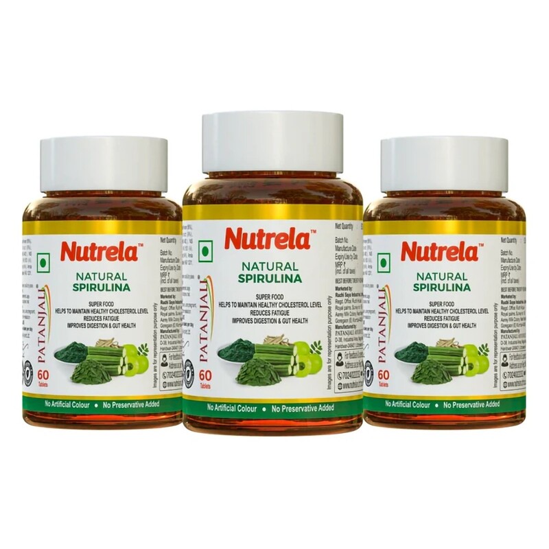 Patanjali Nutrela Natural Spirulina Tablets (pack of 3)-96 g