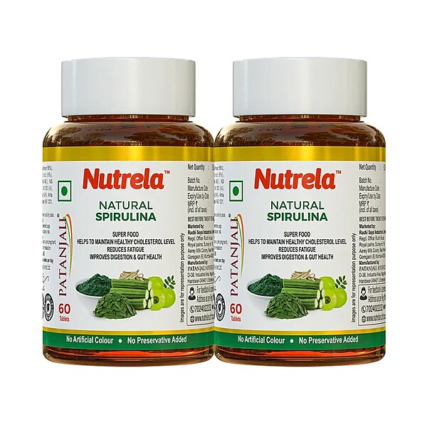 Patanjali Nutrela Natural Spirulina Tablets (pack of 2)-64 g