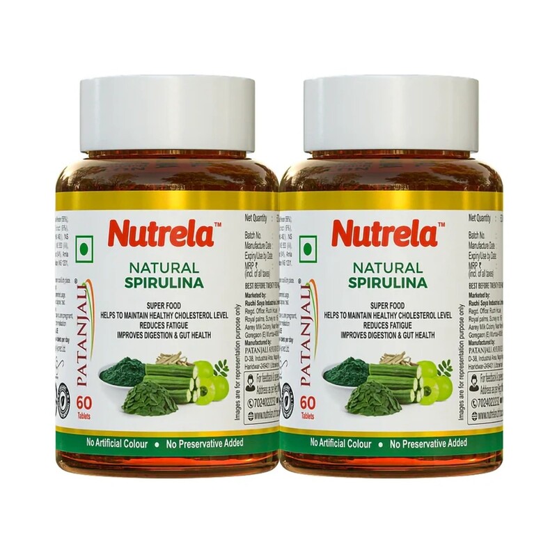Patanjali Nutrela Natural Spirulina Tablets (pack of 2)-64 g