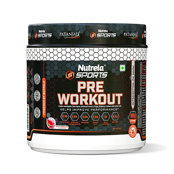 Patanjali Nutrela Sports Pre - Workout-(Watermelon)-300 g