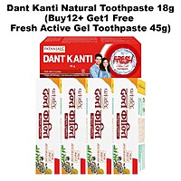 Dant Kanti Natural Toothpaste 18g (Buy12+ Get1 Free Fresh Active Gel Toothpaste 45g)-260 g