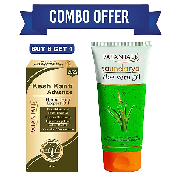 Combo - Keshkanti Advance Herbal Hair Expert Oil-30ml (B6 G1) Aloe vera gel 150ml-330 ml