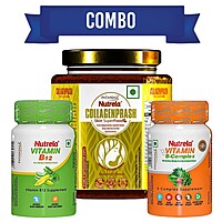 Combo-Nutrela Collagenprash (400G) + Nutrela B12 Capsule (30N)  +  B-Complex (30N)-432 g
