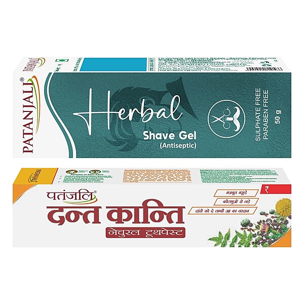 Combo Herbal Shave Gel + Dant kanti Natural toothpaste (50G+40G)-90 g