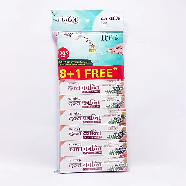 Dant Kanti Natural Toothpaste 43g (Buy 8+ 1 Free Hanger)-386 g