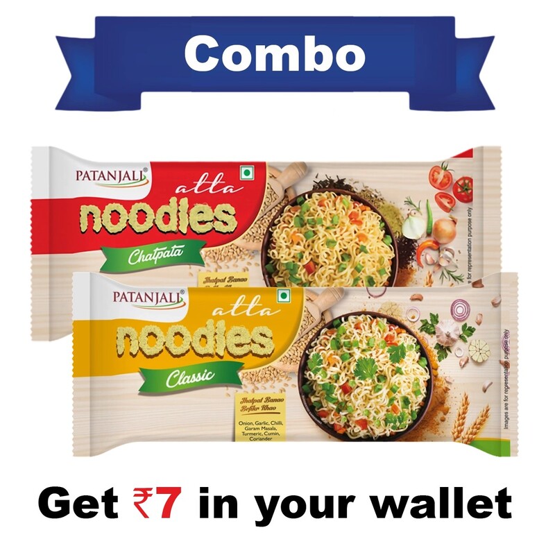 Combo- Atta Noodles Chatpata 240 g+Atta Noodles Classic 240 g- Rs 7 Off-480Â g