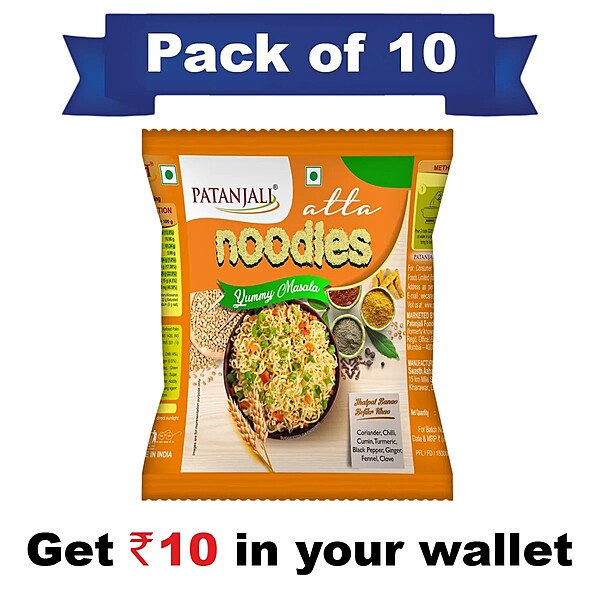 Pack of 10- Atta Noodles Yummy Masala 60g-  Rs 10 Off-600Â g