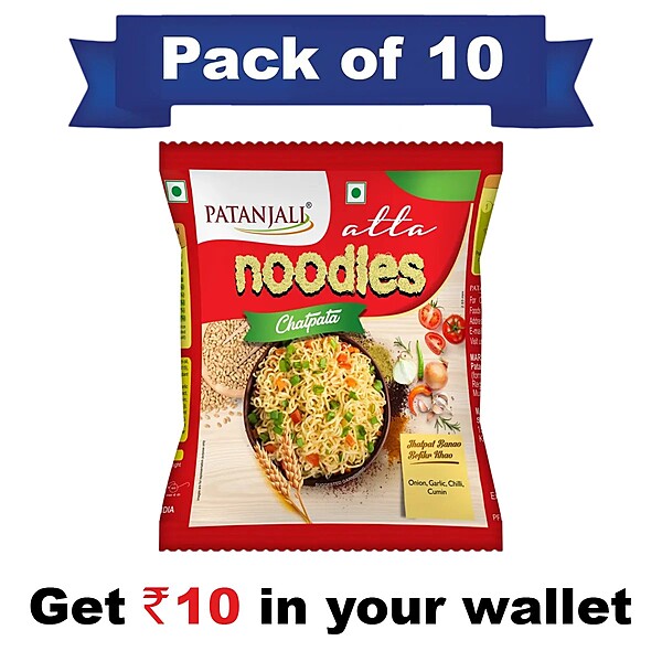 Pack of 10- Atta Noodles Chatpata 60g- Rs 10 Off-600Â g